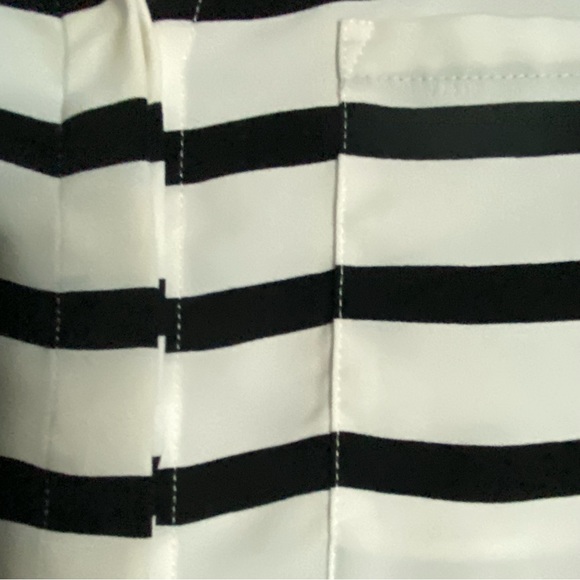 Eloquii Size 14 black and white striped shirtdress with curved hem. - Picture 7 of 8